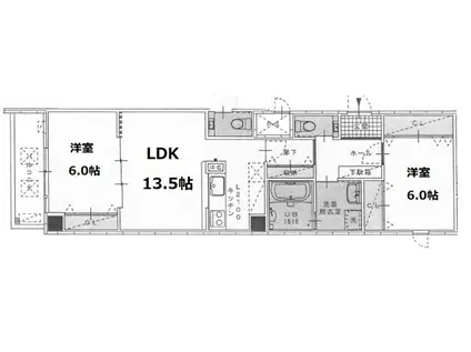 SUNNY SIDO 生玉(2LDK/3階)の間取り写真