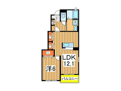 メゾンクレールⅠ(2LDK/1階)の間取り写真
