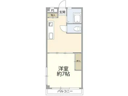 第一平塚ビル(1DK/4階)の間取り写真