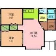 ヴィラコート七重浜(2LDK/2階)の間取り写真
