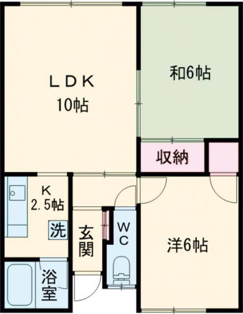 第一松葉マンション(2LDK/2階)の間取り写真
