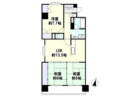 コアライフ山手(3LDK/2階)の間取り写真