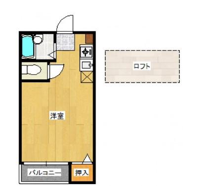 KMハイツ(ワンルーム/2階)の間取り写真