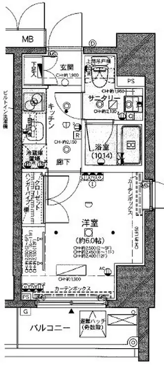 コンシェリア麻布十番 11階階 間取り