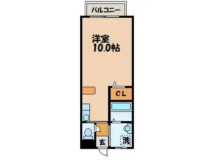 サイレントヒルズ(ワンルーム/1階)の間取り写真