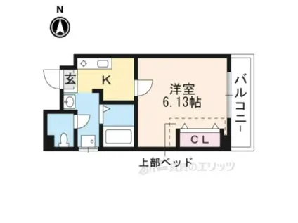 レジデンスリーブル(1K/1階)の間取り写真