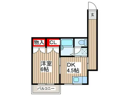 ウエストビレッジ91(1DK/1階)の間取り写真