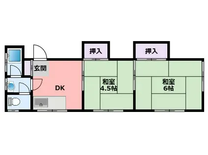 西村マンション(2DK/3階)の間取り写真