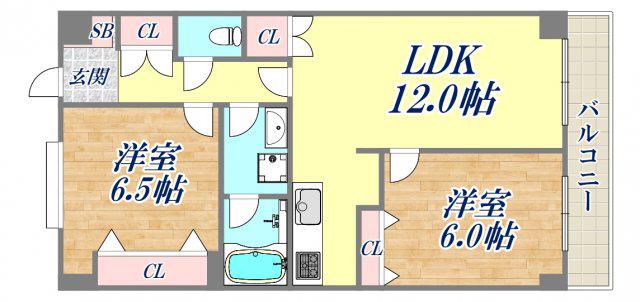 ひよどり(2LDK/2階)の間取り写真