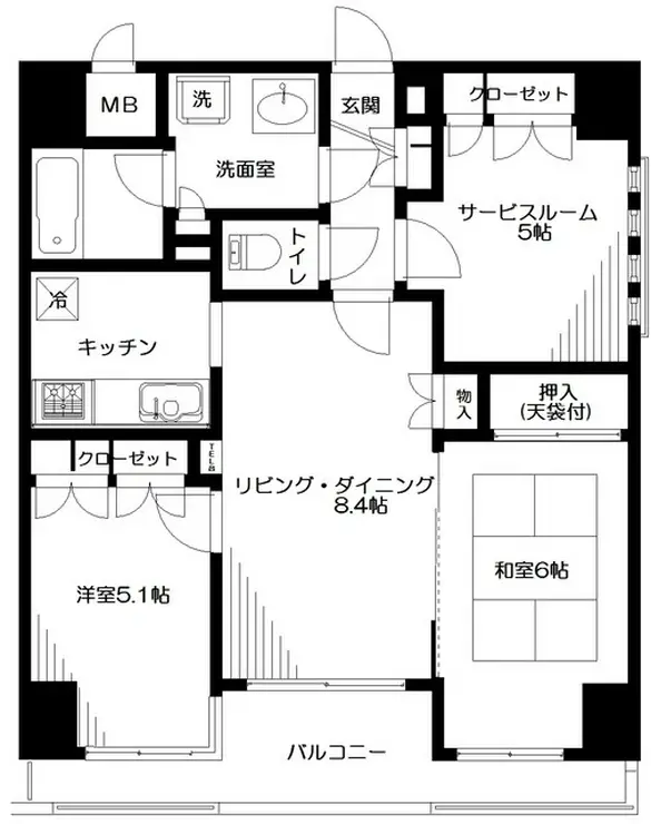 マイキャッスル綾瀬 2階階 間取り