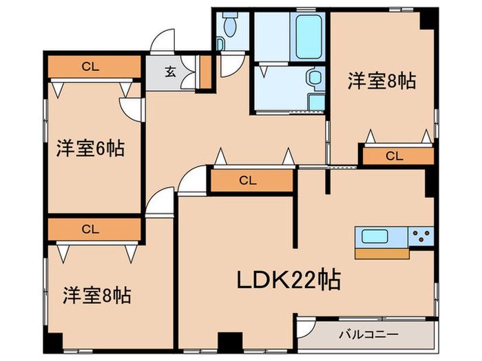 Y S BLDG(3LDK/3階)の間取り写真