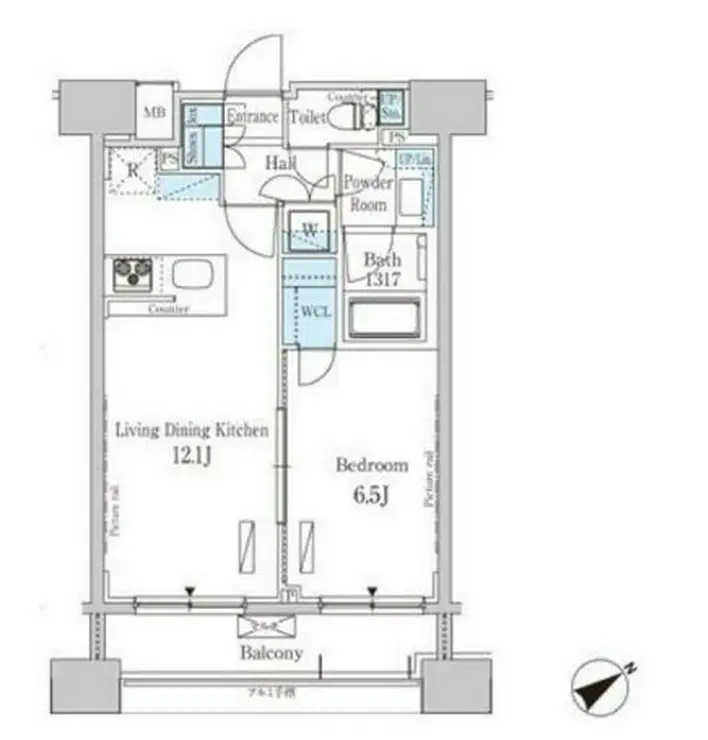 パークアクシス横浜山下町 2階階 間取り