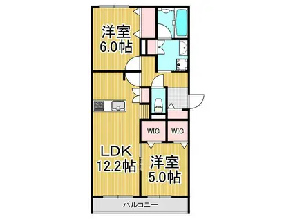 LAMI DE LION(2LDK/3階)の間取り写真