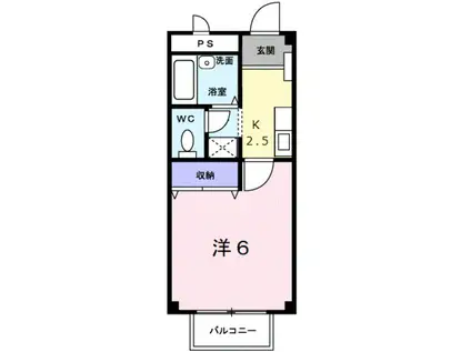 メゾンハッピーI(1K/1階)の間取り写真