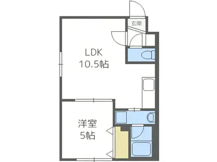 パーク9(1LDK/4階)の間取り写真