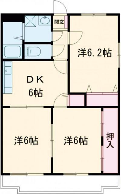 アークヒル(3DK/2階)の間取り写真