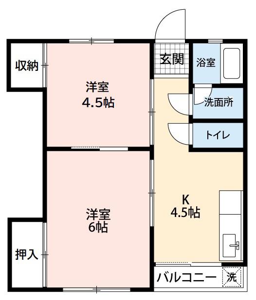 ストニー内藤(2DK/2階)の間取り写真