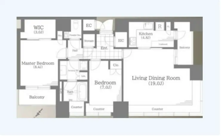 THE ROPPONGI TOKYO CLUB RESIDENCE 24階階 間取り