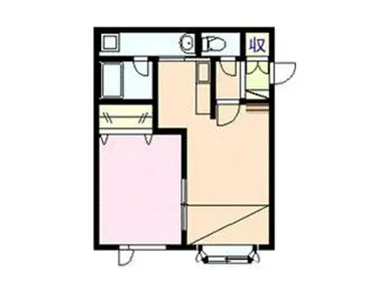 ロワールC(1LDK/2階)の間取り写真