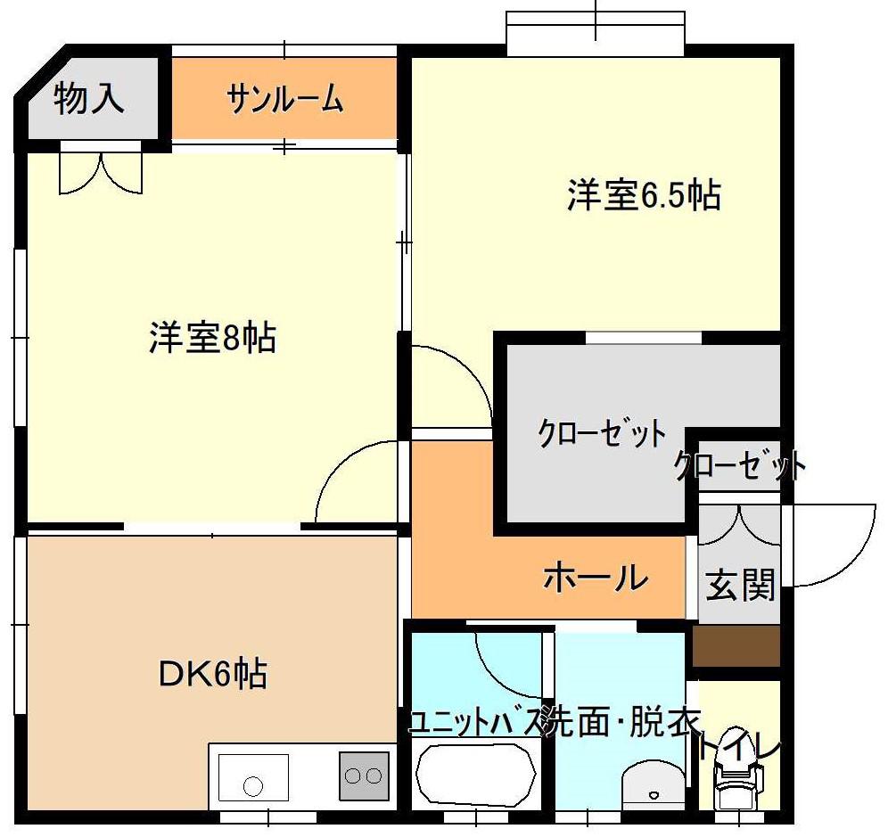 アドニス(2DK/2階)の間取り写真
