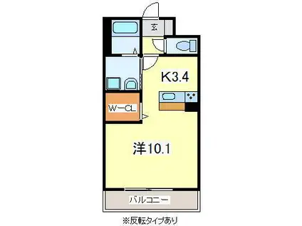 コルトーナ弐番館(1K/1階)の間取り写真