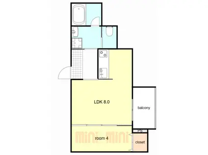 パロス大観町アルデア(1LDK/1階)の間取り写真