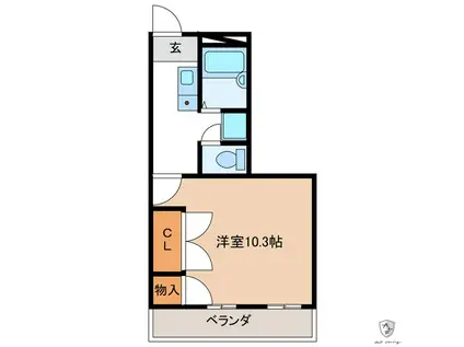 ラ・シュシュ(1K/1階)の間取り写真