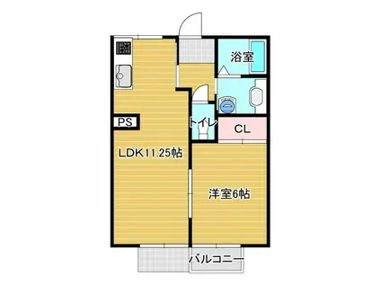 プレジール・泉(1LDK/1階)の間取り写真