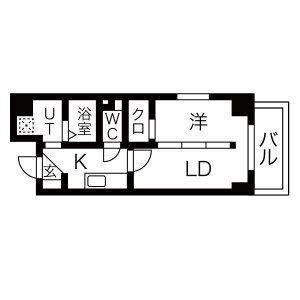 アレフガルド(1DK/7階)の間取り写真