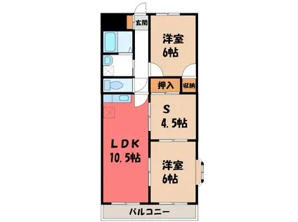 セラヴィー伊勢崎A(2SLDK/2階)の間取り写真