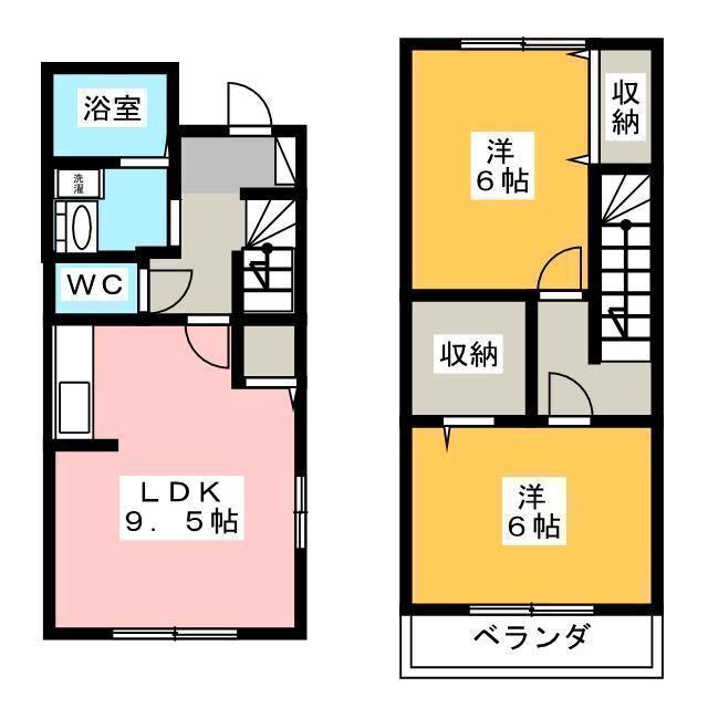 アネックスⅡ(2DK/1階)の間取り写真