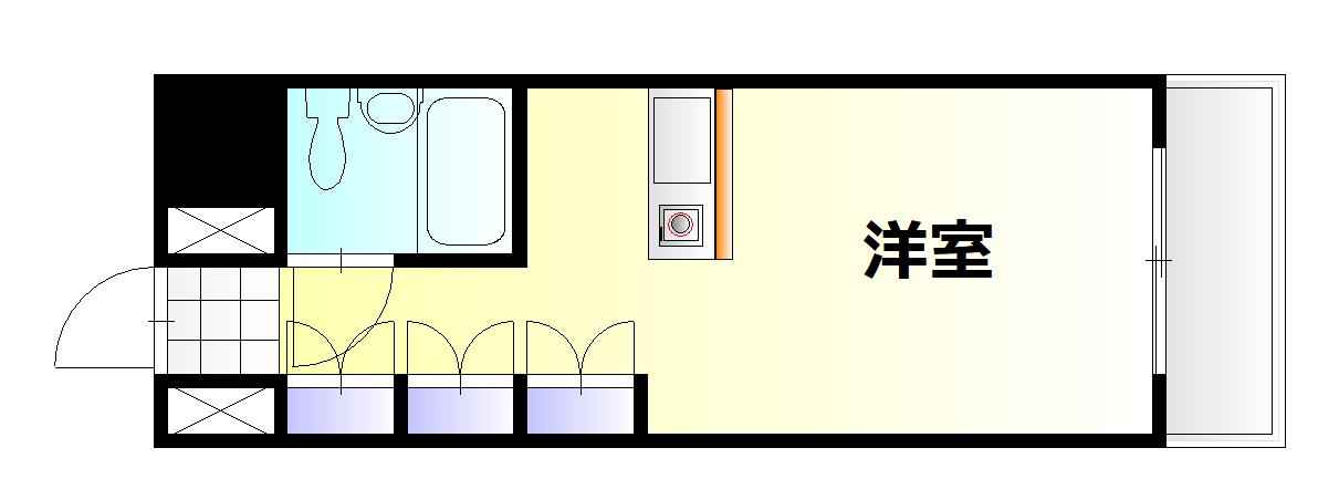 プラスパー東雲(ワンルーム/4階)の間取り写真