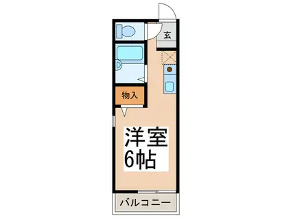 セジュールひが野A棟(ワンルーム/1階)の間取り写真