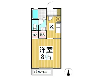 パラーシオ近藤 A(1K/1階)の間取り写真