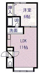 エクセルシオールA・B(1LDK/2階)の間取り写真