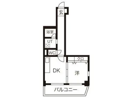 ハイリスベーネ池下(1DK/1階)の間取り写真