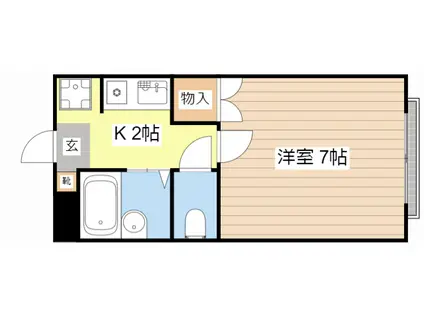 パラディ宮司(1K/2階)の間取り写真