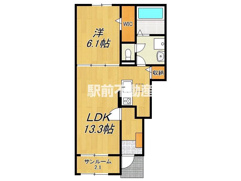 ポタージュ(1LDK/1階)の間取り写真