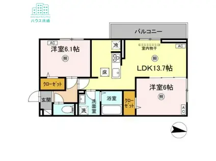 ガーランド(2LDK/2階)の間取り写真