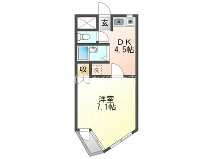 エスポアール(1DK/1階)の間取り写真