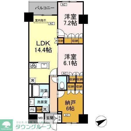 サンジョイアゼロ(2SLDK/3階)の間取り写真