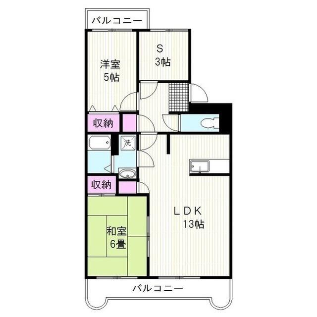 エスポワールSK-B(2SLDK/3階)の間取り写真