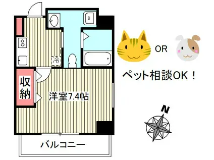 バージュアル浦和ウエスト(1K/1階)の間取り写真