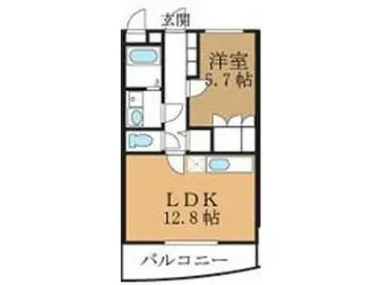 ピノ・ソレアード(1LDK/2階)の間取り写真