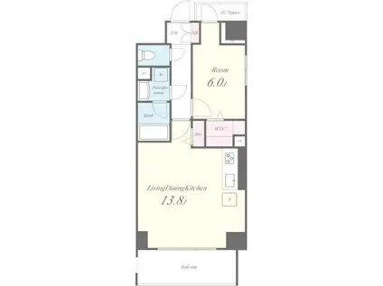 フルール・ラ・メール(1LDK/8階)の間取り写真