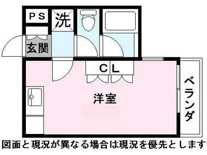 エルミナフラット後三条(ワンルーム/3階)の間取り写真