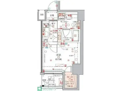 クレヴィスタ練馬桜台III(1K/7階)の間取り写真