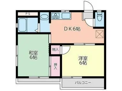 コーポ・あーさ 寺尾(2DK/2階)の間取り写真