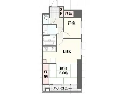 朝日プラザ船場(2LDK/3階)の間取り写真