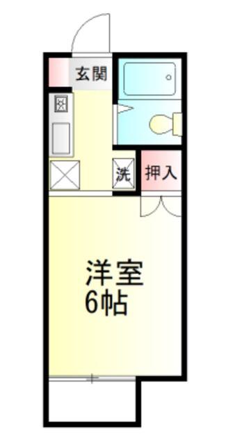 クロノス霞ヶ関(1K/2階)の間取り写真